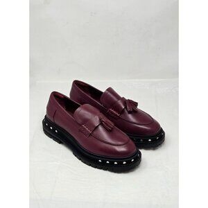 Free People Burgundy Tassel Loafers